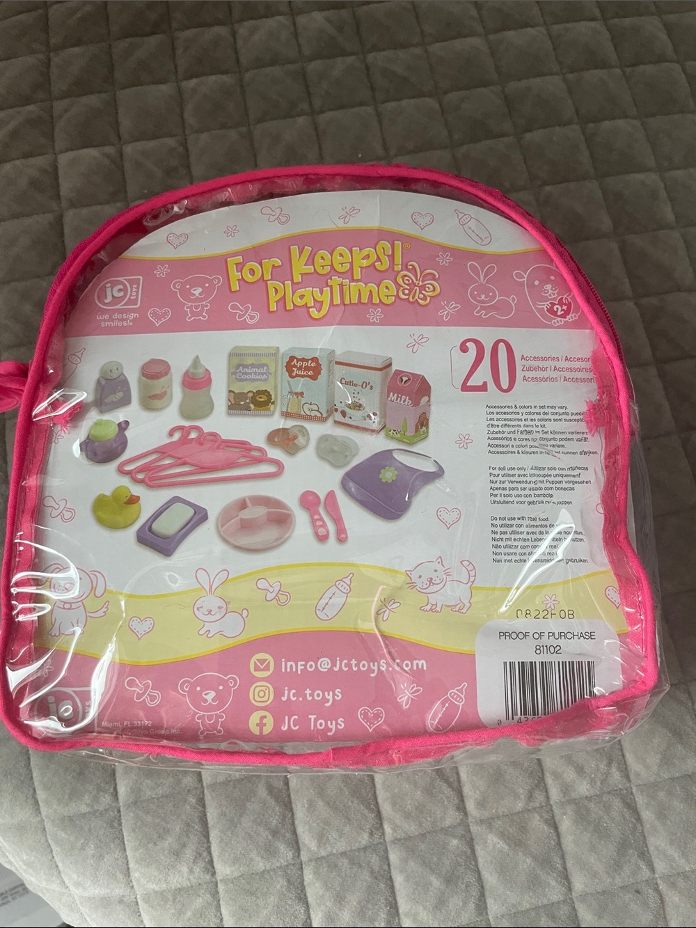 Playtime 20-Piece Pink Kids Toy Accessory Set